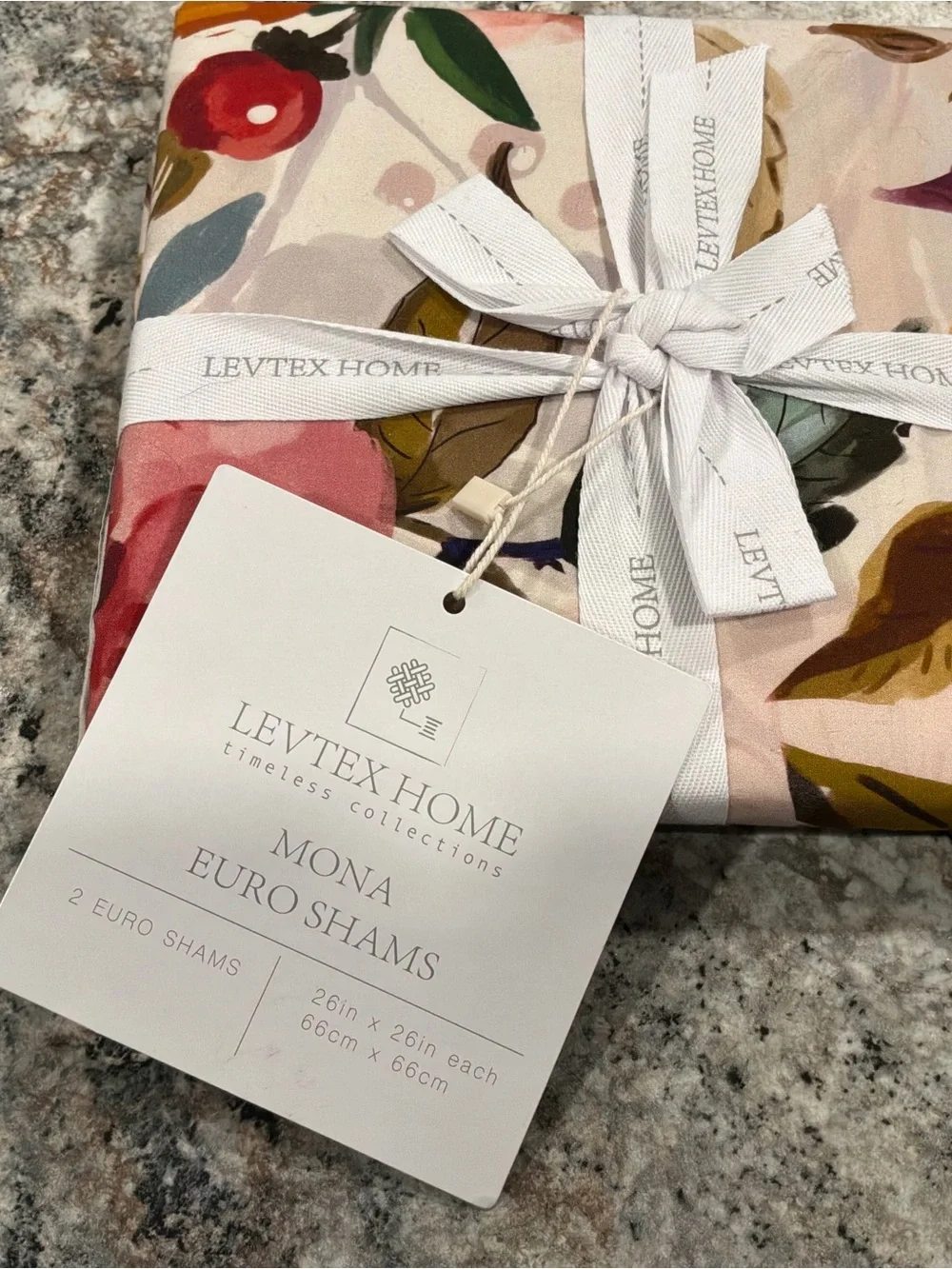 Levtex Home Mona Euro Shams Standard Size Pinks NEW set of 2